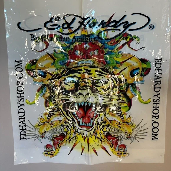 Ed Hardy Multicolor Tiger Plastic Bag - Picture 2 of 5